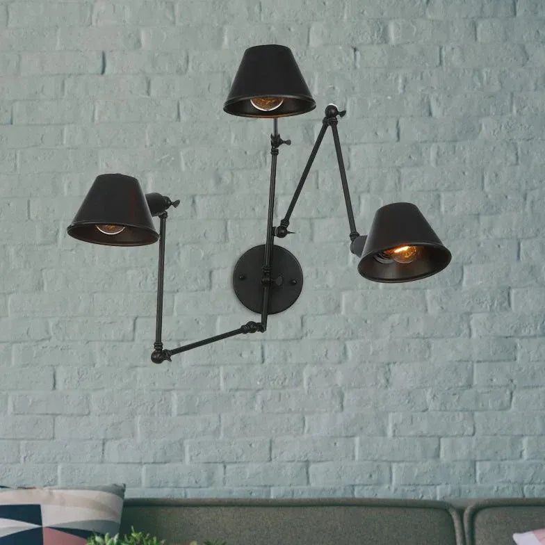 Multi Arm Adjustable Industrial Wall Lights