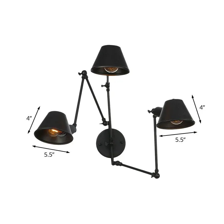 Multi Arm Adjustable Industrial Wall Lights