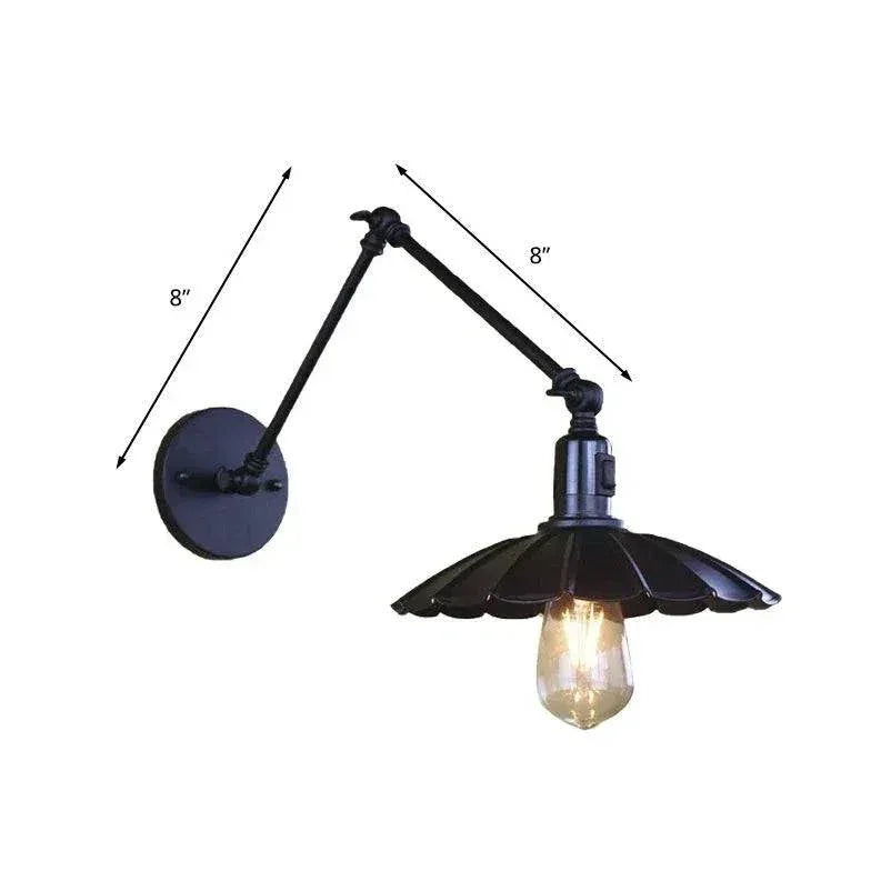 Applique Murale Style Ancien Bras Long Noir - Clowas.fr