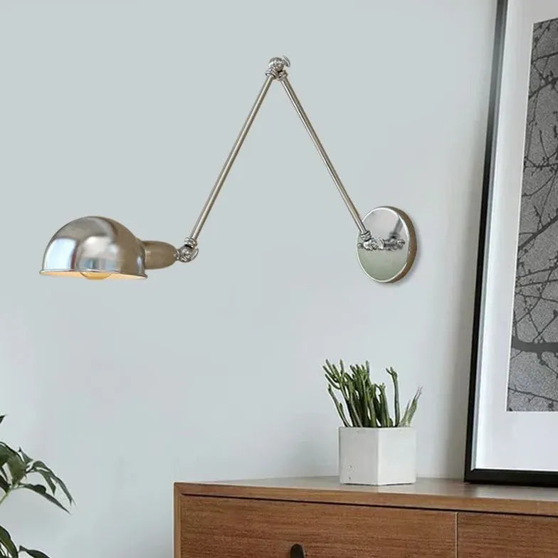 Silver Adjustable Industrial Wall Lights