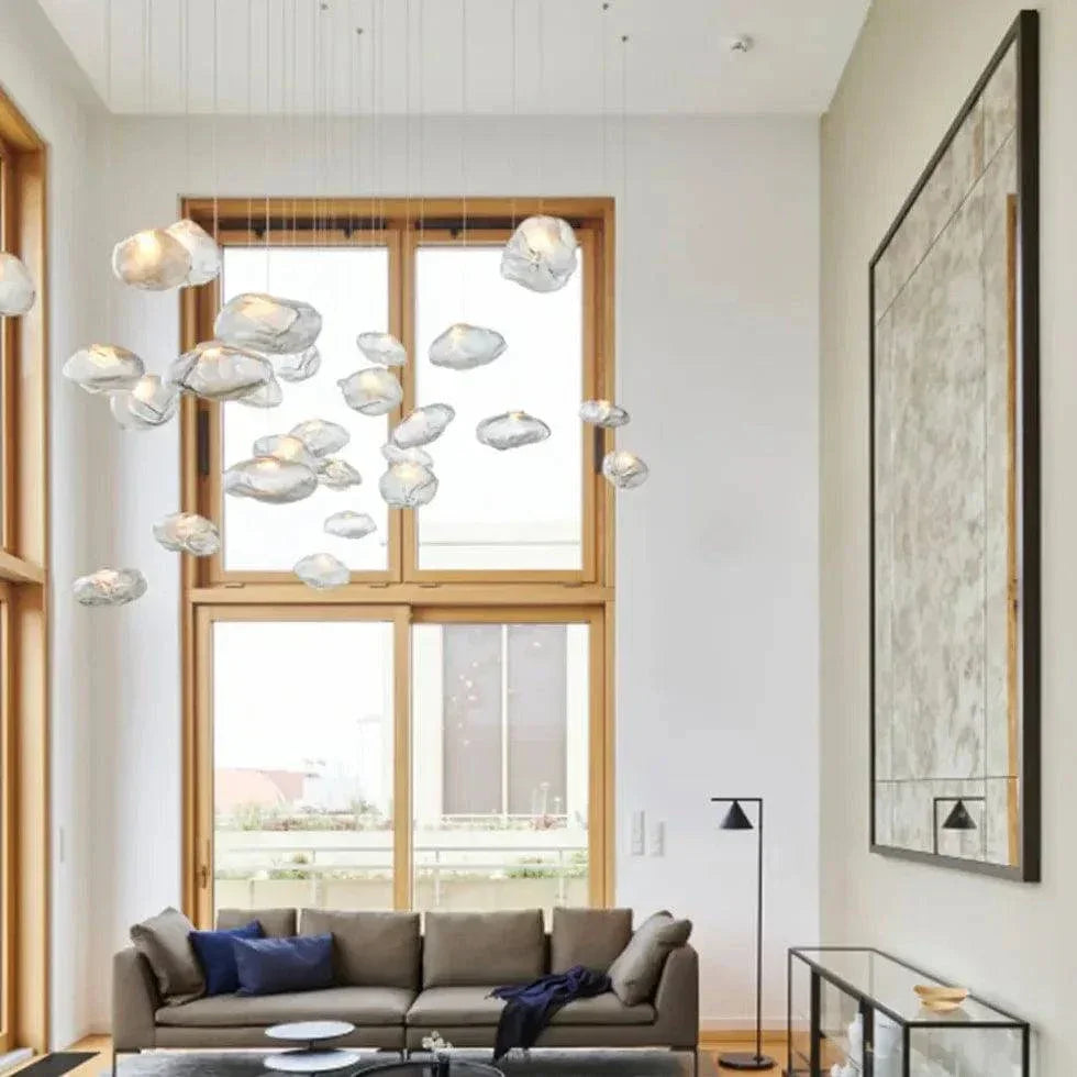 Suspension Verre Ambré Pour Escalier Moderne - Clowas.fr