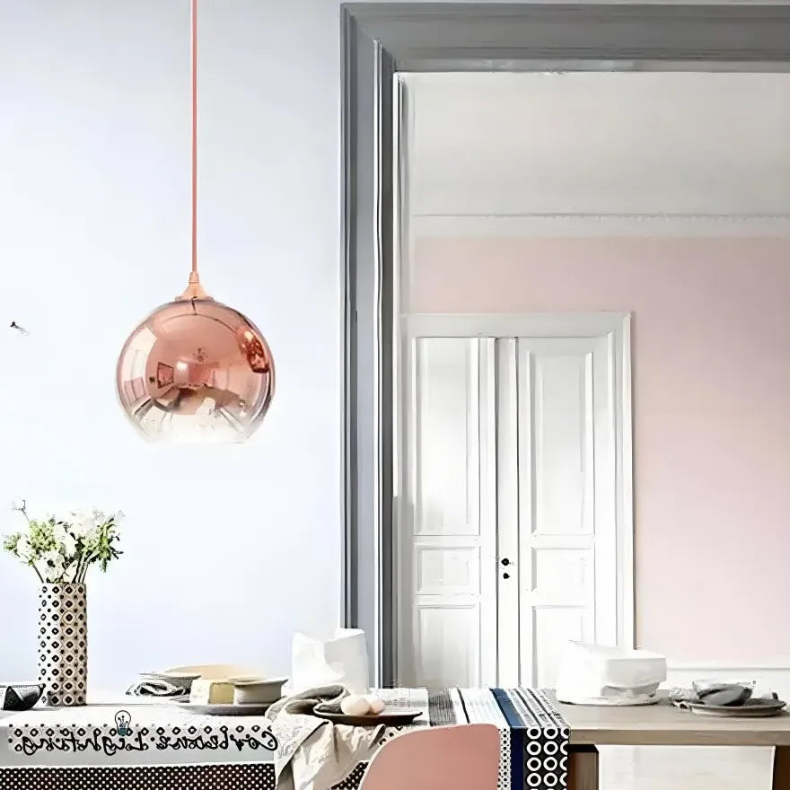Suspension Globe en Verre Dégradé pour Salle à Manger