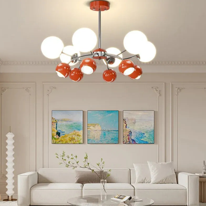 Two Tone Multi-Ball Radial Chandelier