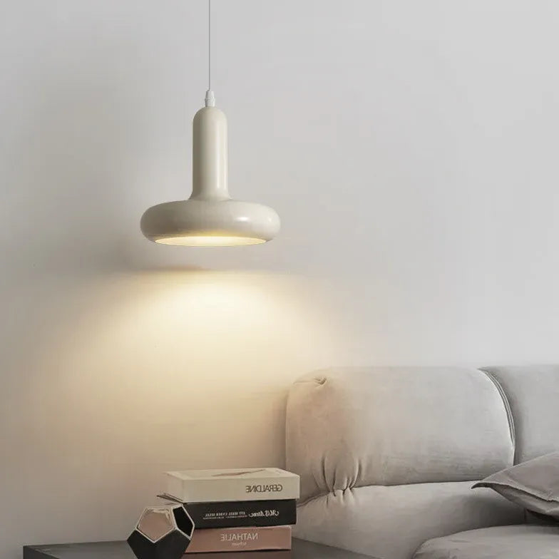 Sleek Rounded Design White Dining Pendant Light