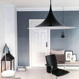 Suspension Led Noire Moderne En Forme De Trompette - Clowas.fr
