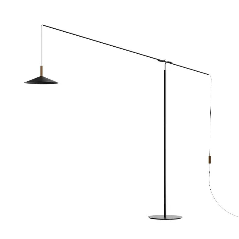 Lampadaire rechargeable minimaliste noir en porte-à-faux