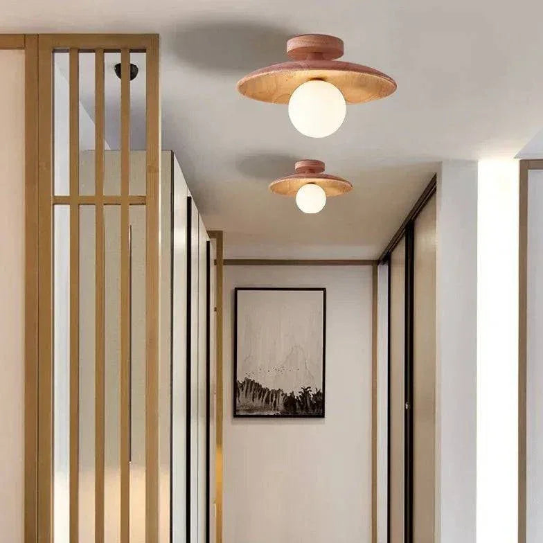 Plafonnier Encastré Couloir En Bois Naturel - Clowas.fr