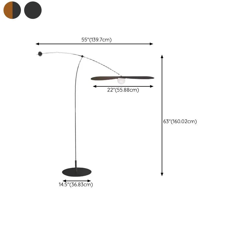 Lampadaire moderne équilibré en forme d'arc