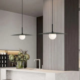 Disc-shaped Shade Black Minimalist Dining Room Pendant Light