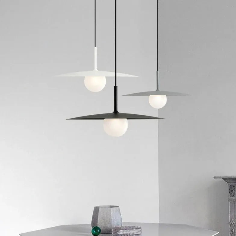 Disc-shaped Shade Black Minimalist Dining Room Pendant Light