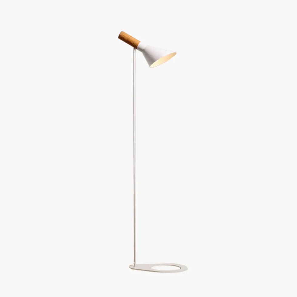 Wooden Cone Black Slim Floor Lamp