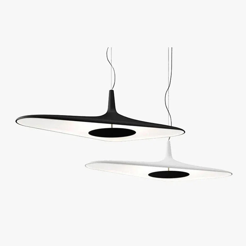 Long Frisbee Black Modern Pendant Light