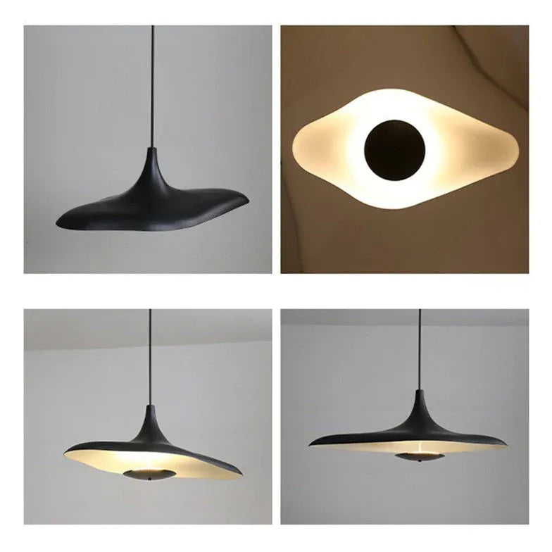 Long Frisbee Black Modern Pendant Light