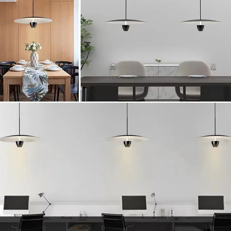 Black Disc-Shaped Modern Single-Head Pendant Light