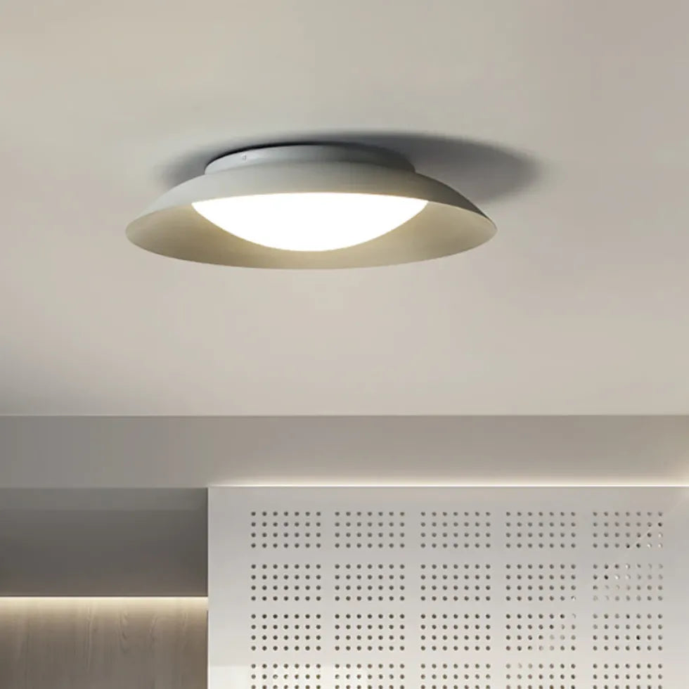 White Disc-shaped Bedroom Recessed Ceiling Light