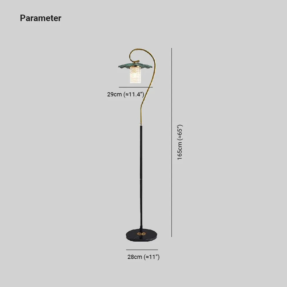 Conception courbe avec lampadaire de table attachée