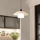 Double Layer White Shade Glass Pendant Light