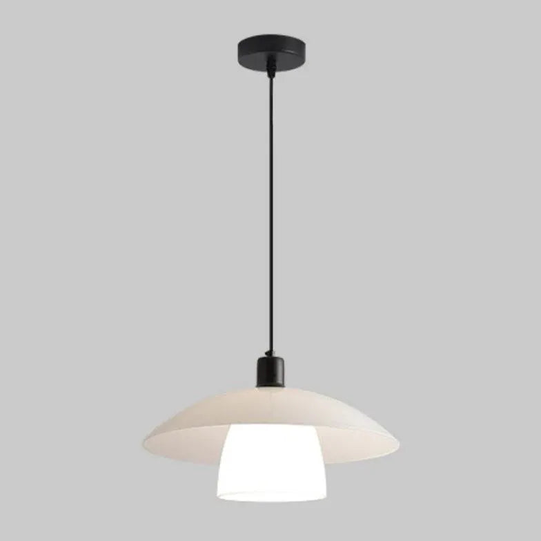 Double Layer White Shade Glass Pendant Light