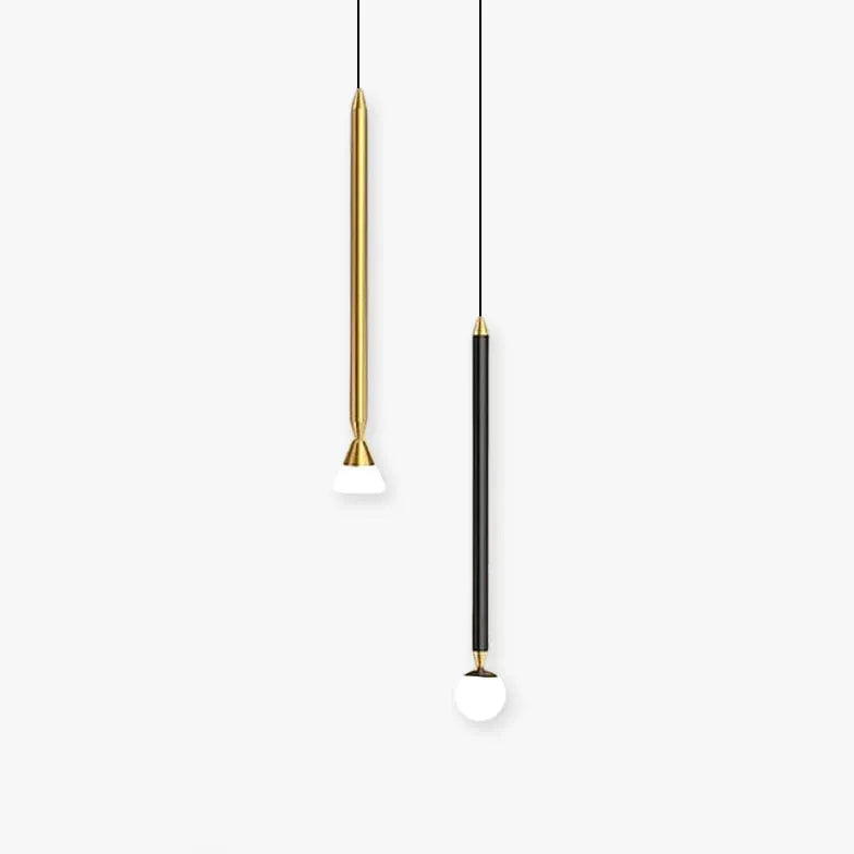 Gold Linear Minimalist Single Head Bedroom Pendant Light