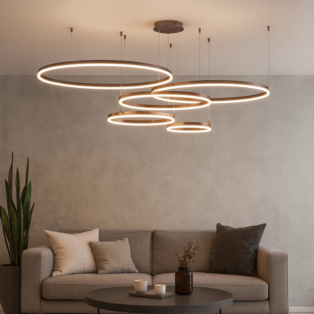 Suspension LED Anneau Dimmable Minimaliste Pour Salon