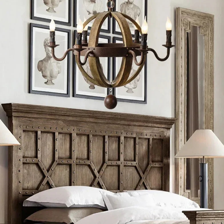 Lustre En Bois Rétro Créatif Rustique À Bougie - Clowas.fr