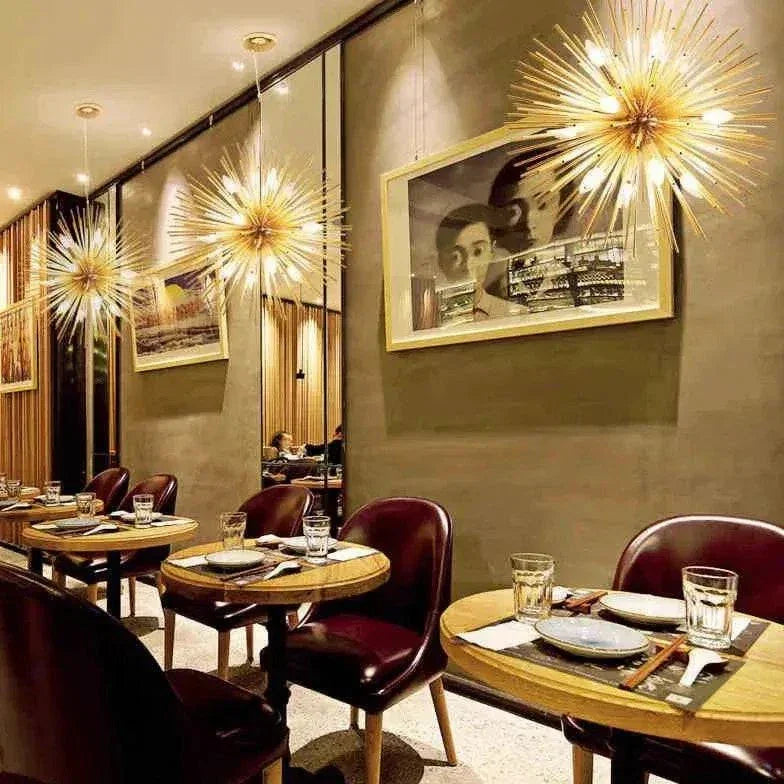 Suspension Moderne Dorée Étoile À Longues Aiguilles - Clowas.fr