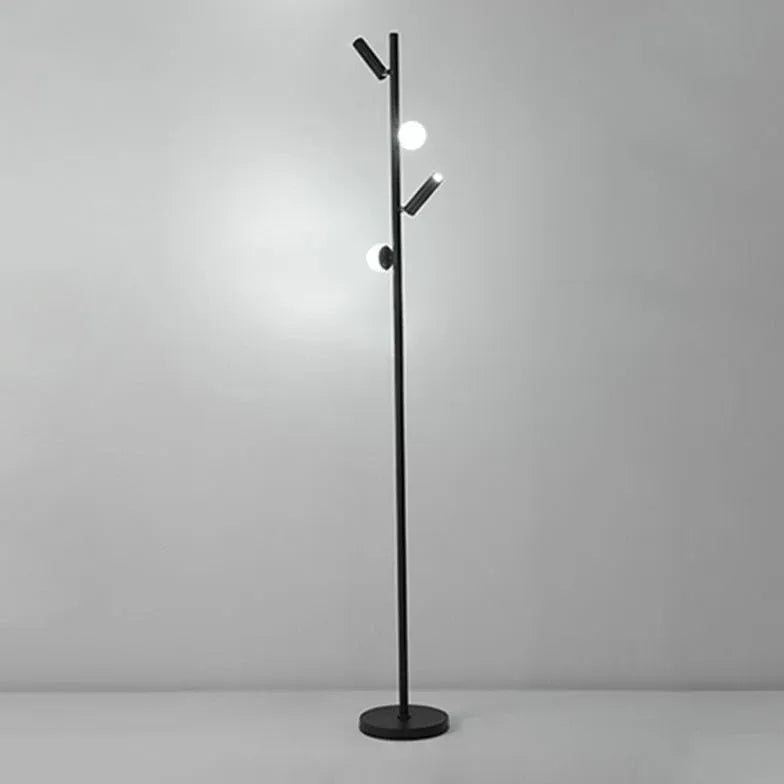 Lampadaire mince noir multi-tampes