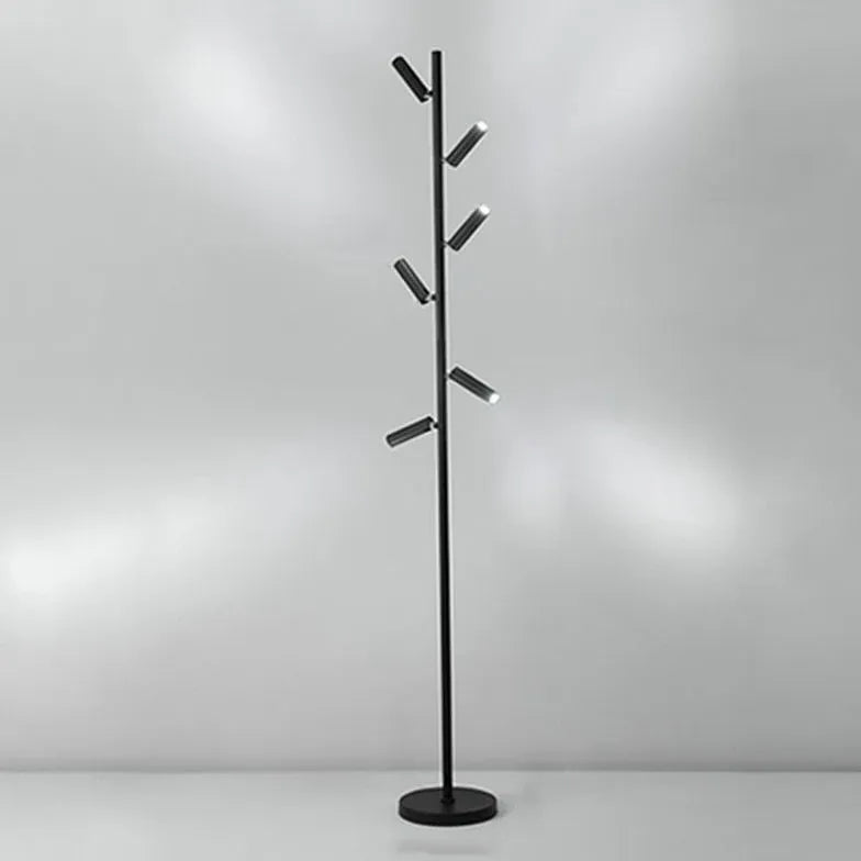 Lampadaire mince noir multi-tampes