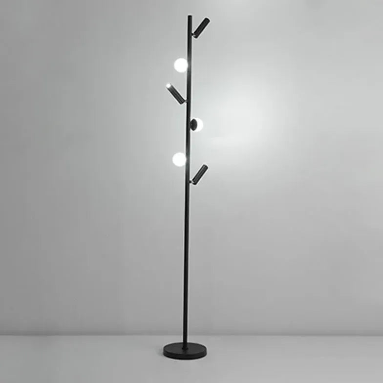 Lampadaire mince noir multi-tampes