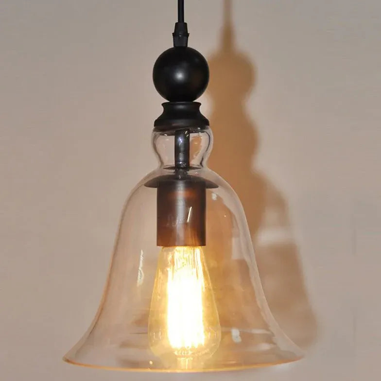 Suspension lustre industriel verre nordique vintage