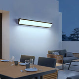 Applique Extérieure Murale Noire Longue Minimaliste pour Porche