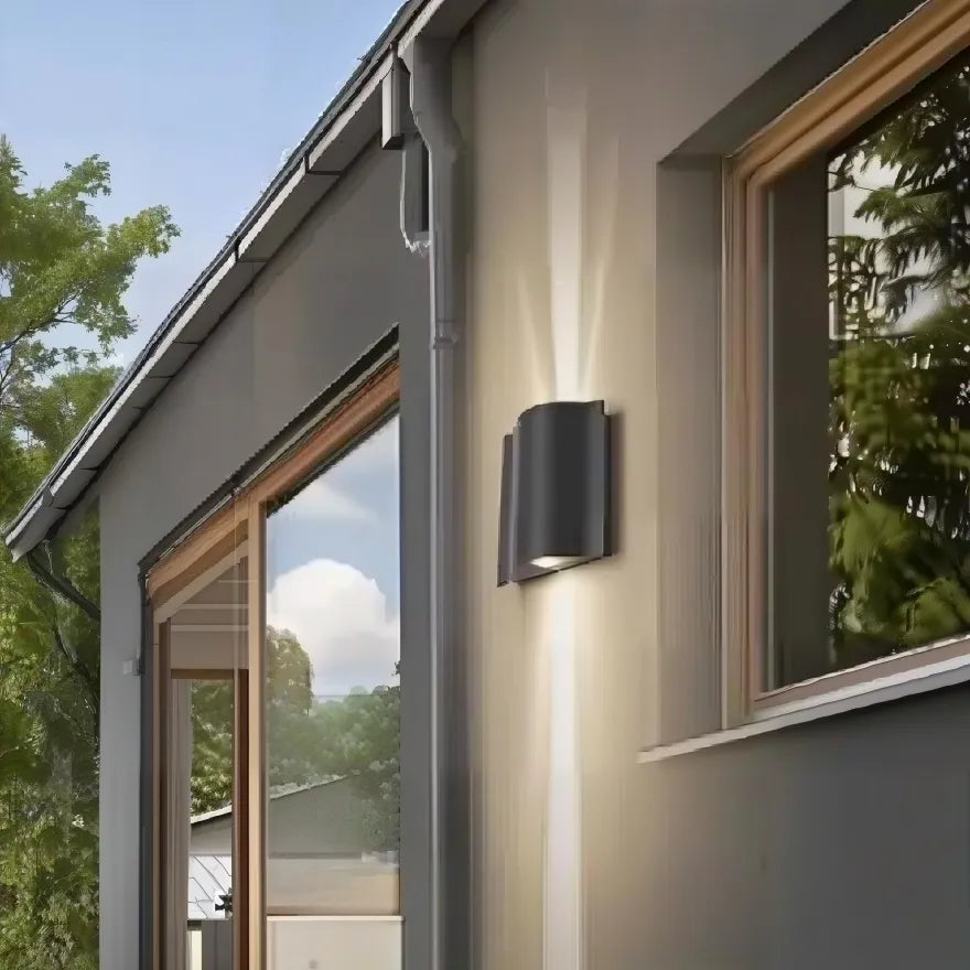 Applique Murale Extérieure LED Design Noir Éclairage Haut Bas IP65