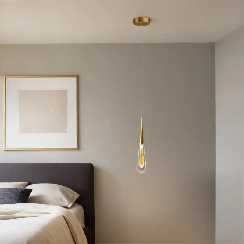 Suspension Cristal Goutte d'Eau Créative pour Chevet