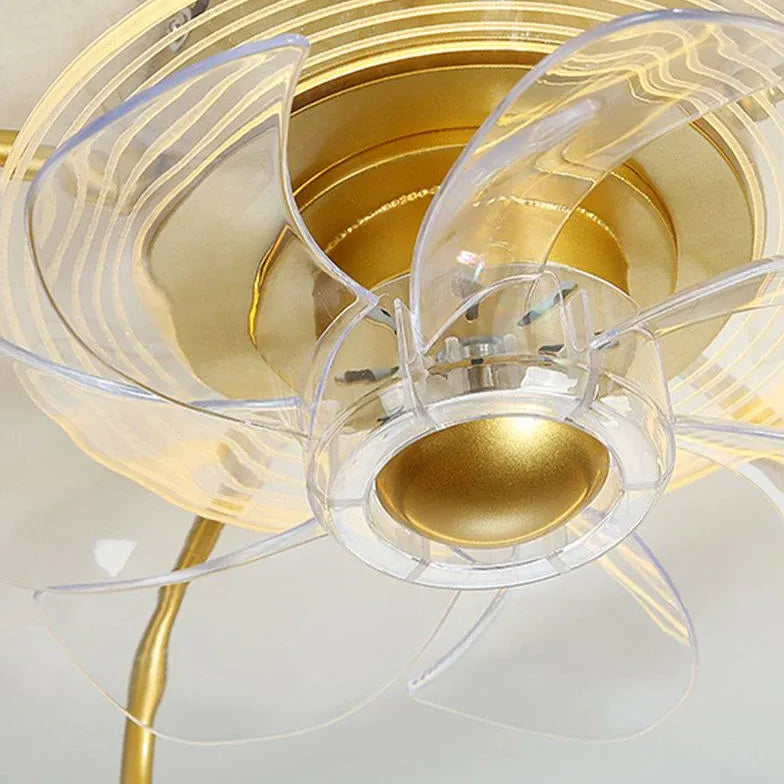 Pentagon Gold LED Bedroom Fan Light