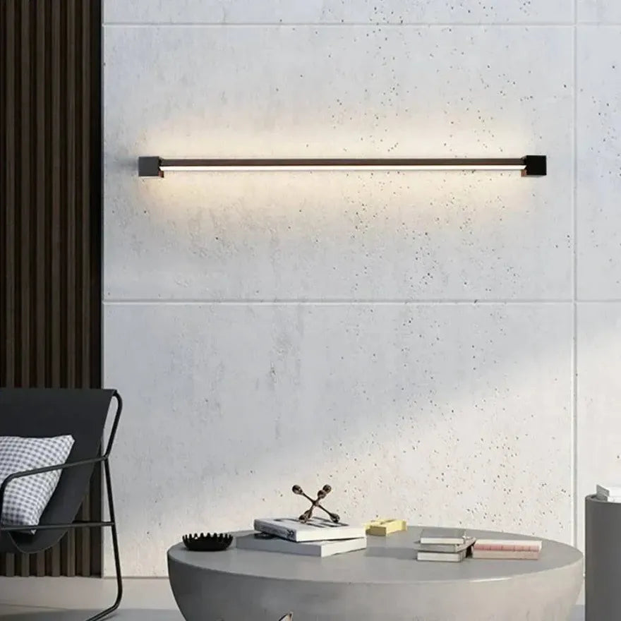 Applique Murale LED Noire Longue Minimaliste avec Tube Rotatif 350°