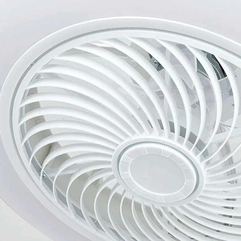 Ventilateur de chambre à LED rond blanc