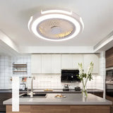 Light Fan Fan White Kitchen en forme d'anneau