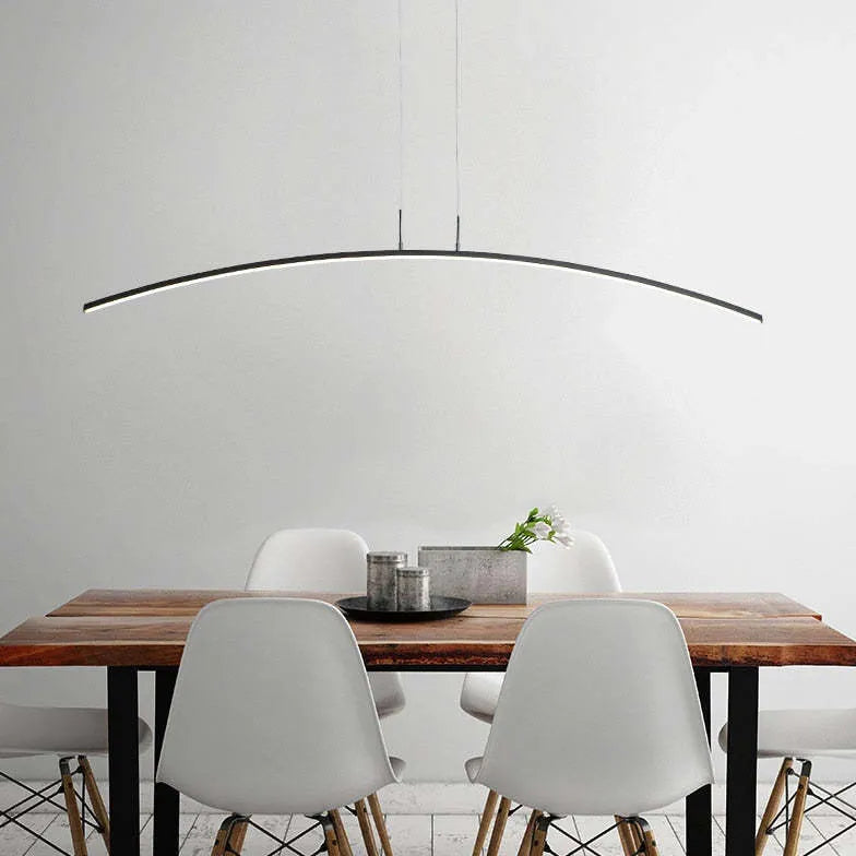 Curved LED Black Kitchen Pendant Light