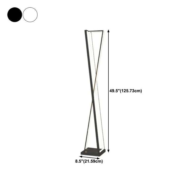 X-Shaped White Plug Tripod Floor Lamp