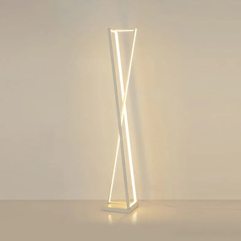 X-Shaped White Plug Tripod Floor Lamp