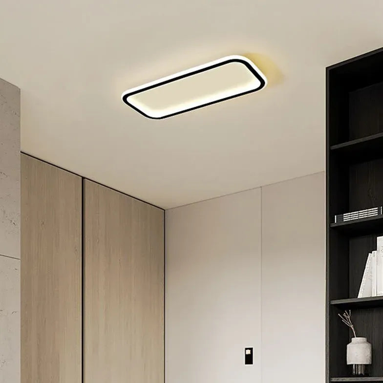 Rounded Corners Black Modern Flush Ceiling Lights