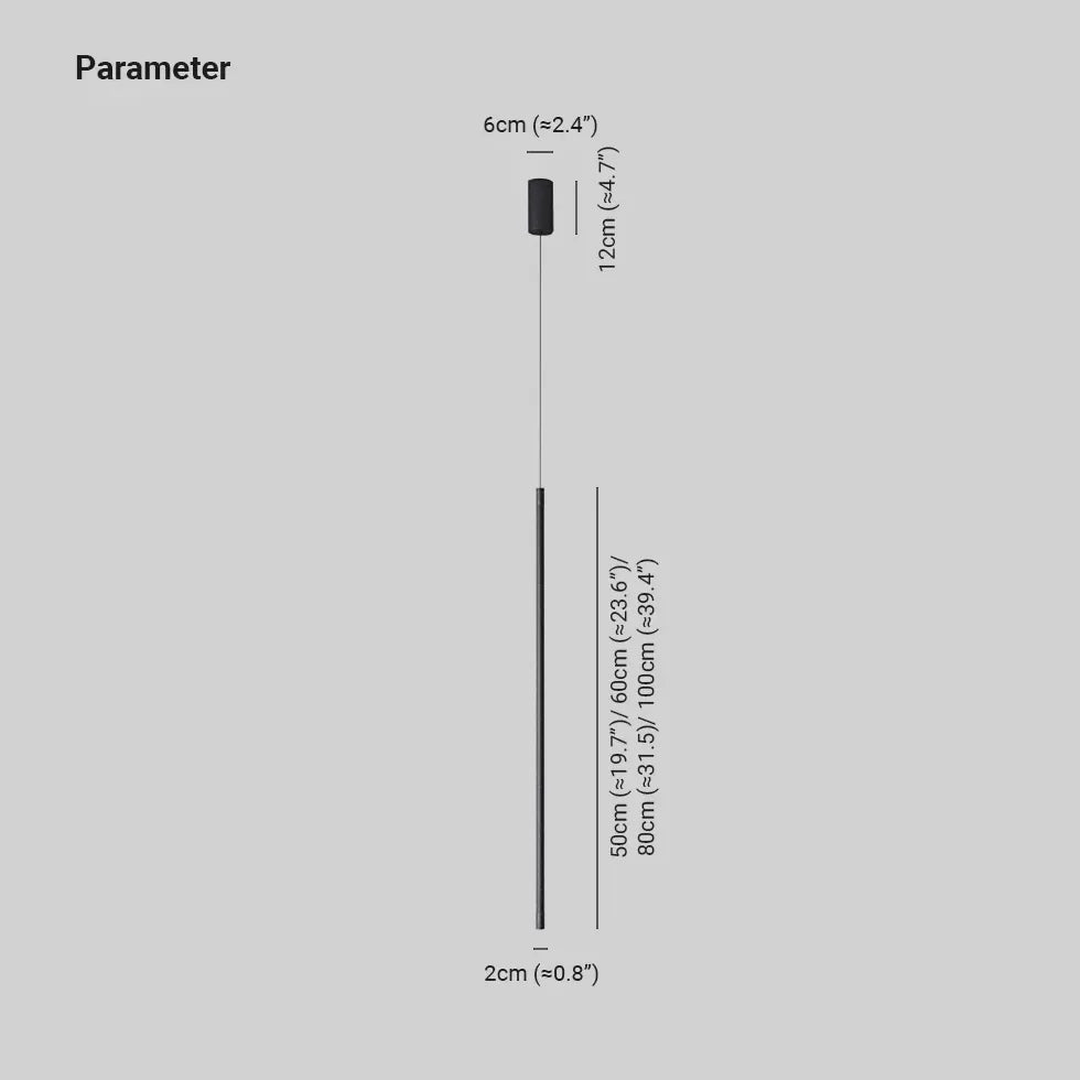 Suspension LED linéaire noire minimaliste pour salon