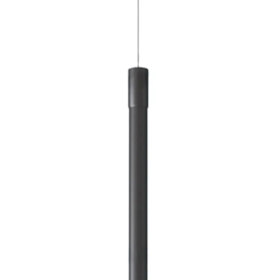 Suspension LED linéaire noire minimaliste pour salon