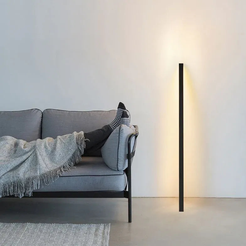 Black Rectangular Linear LED Floor Lamp