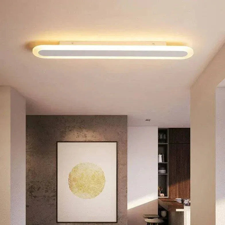 Plafonnier Led Blanc Long Et Simple - Clowas.fr