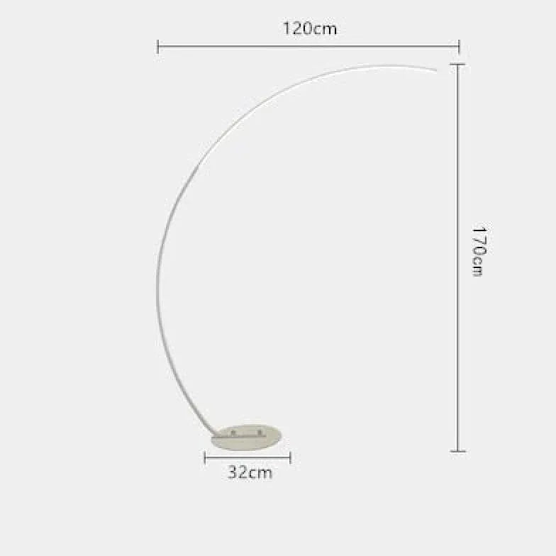 Lampadaire de conception incurvé minimaliste linéaire