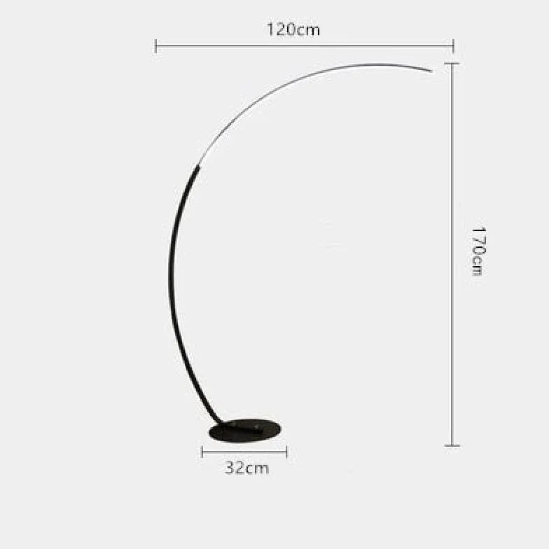 Lampadaire de conception incurvé minimaliste linéaire