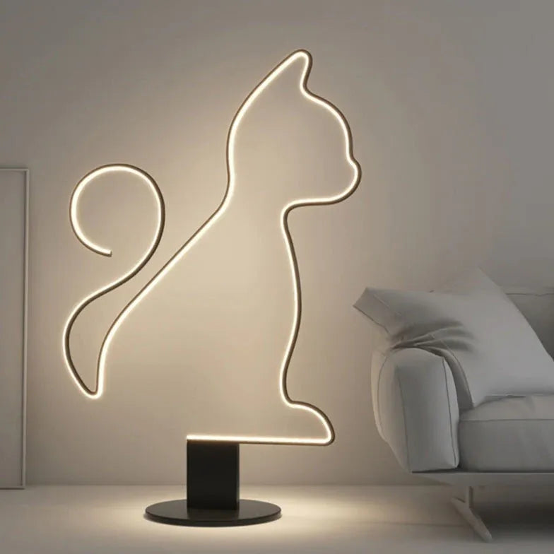 Lampe de table décorative LED de contour animal