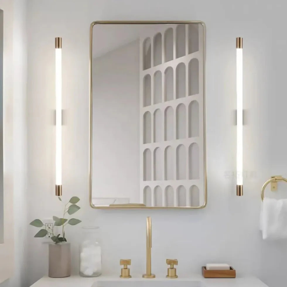 Gold Thin Tube Led Bathroom Mirror Lights