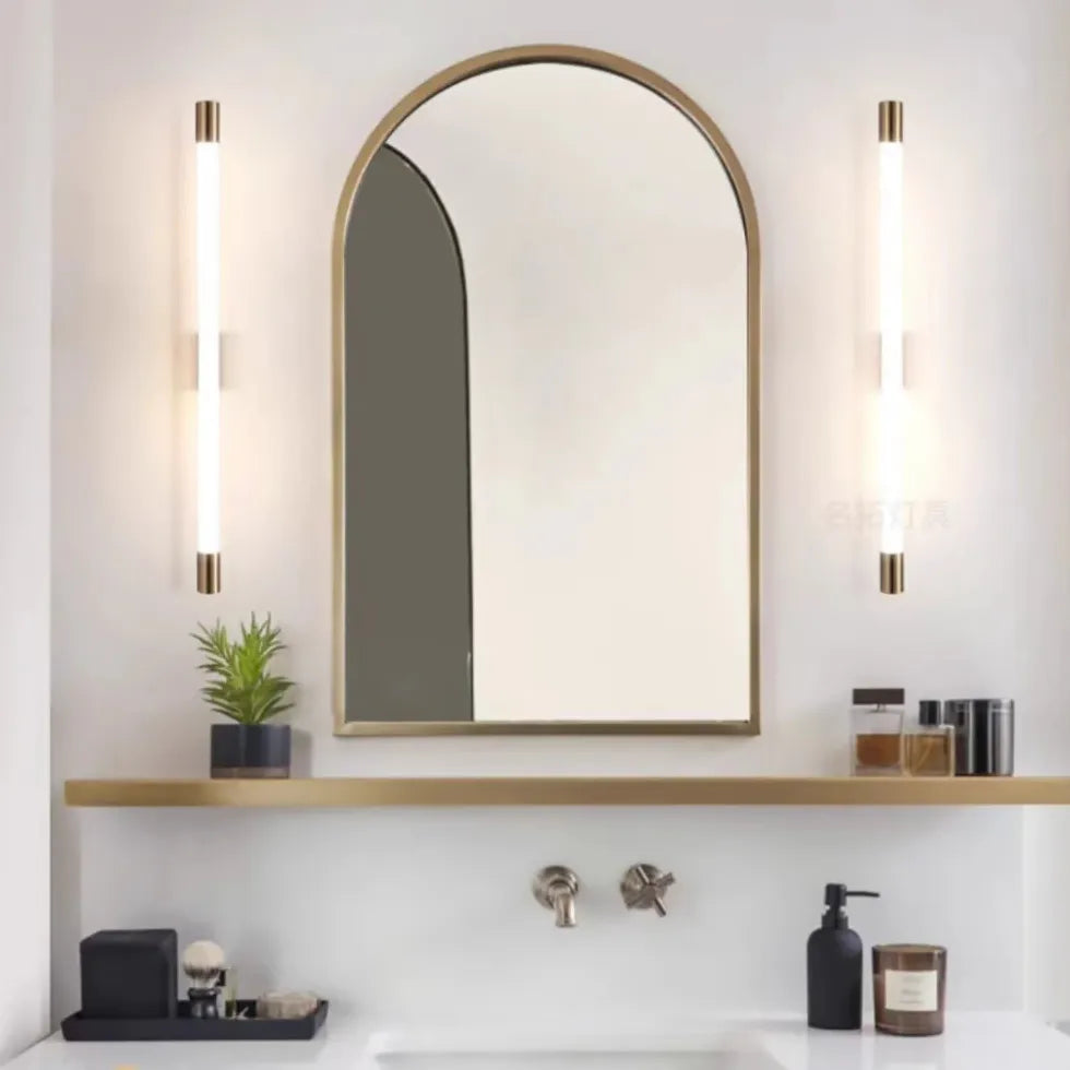 Gold Thin Tube Led Bathroom Mirror Lights